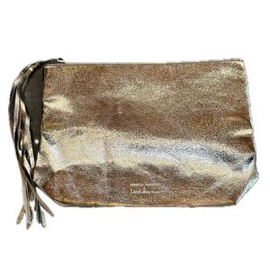 Rebecca Minkoff LimeLife By Alcone Metallic Gold Medium Tassel Clutch Purse